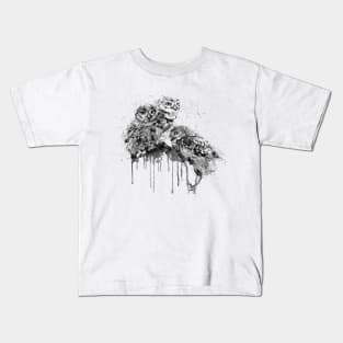 Three Owls Black and White Kids T-Shirt